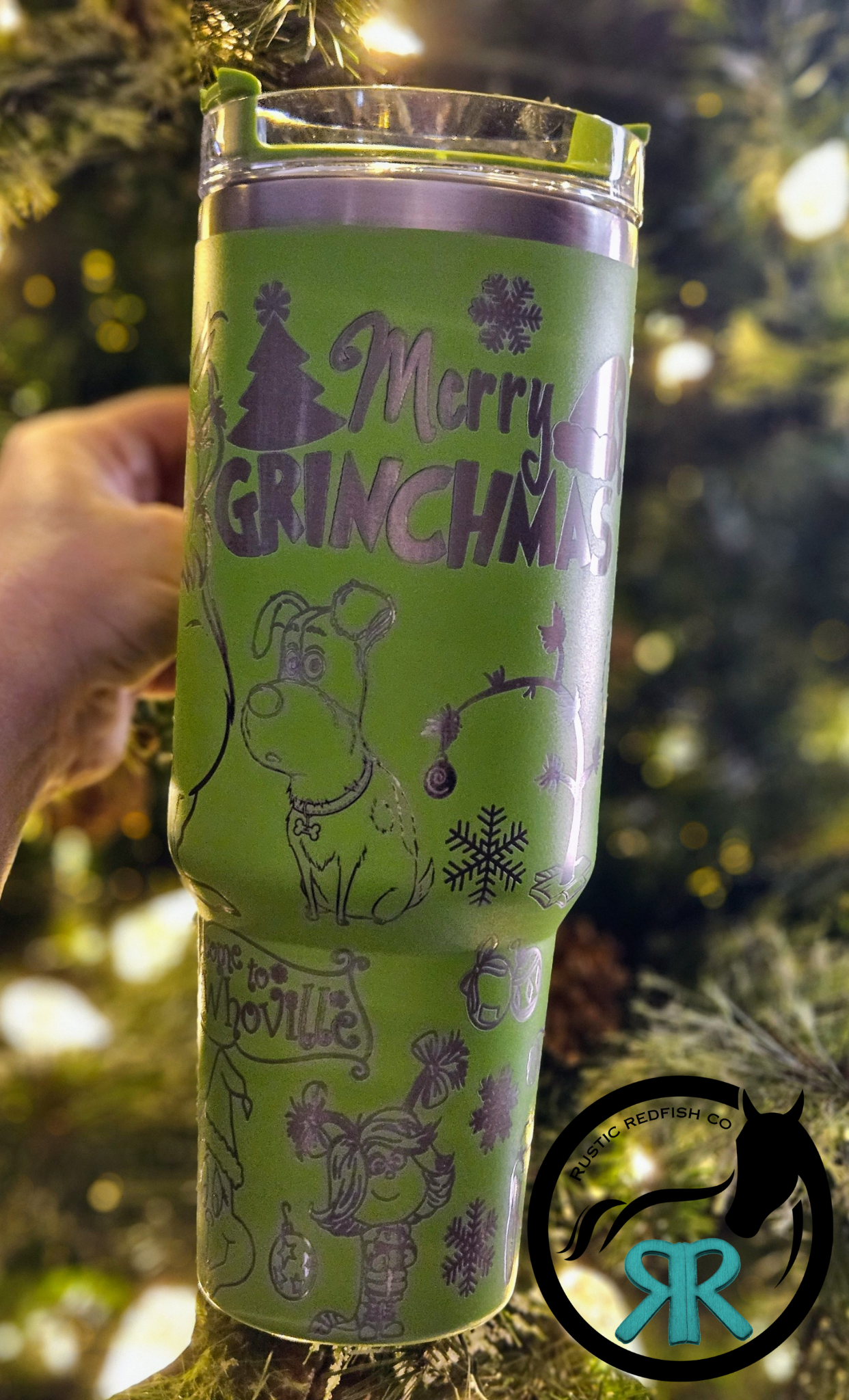 He's A Mean One 40 oz Laser Engraved Tumbler
