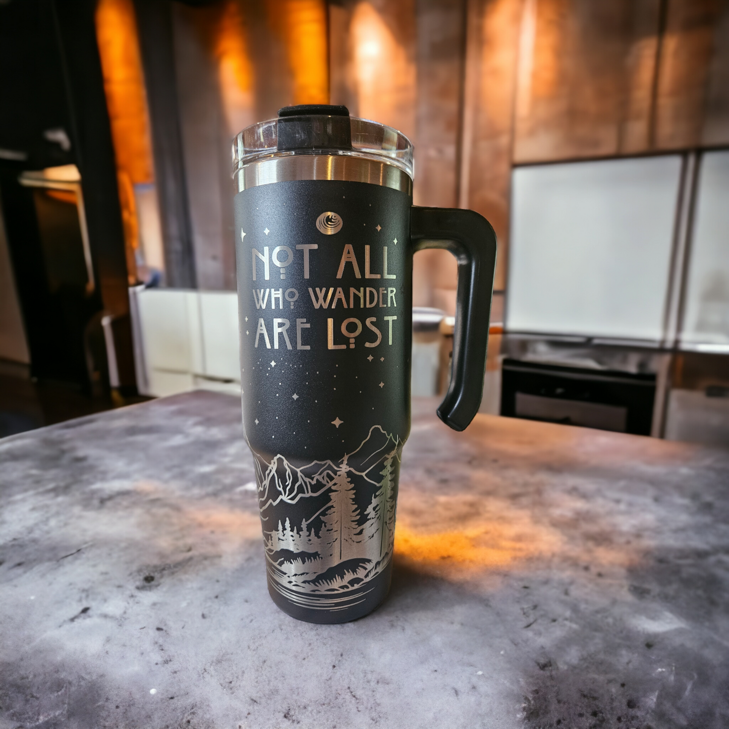Not All Who Wonder are Lost 30 oz Laser Engraved Tumbler