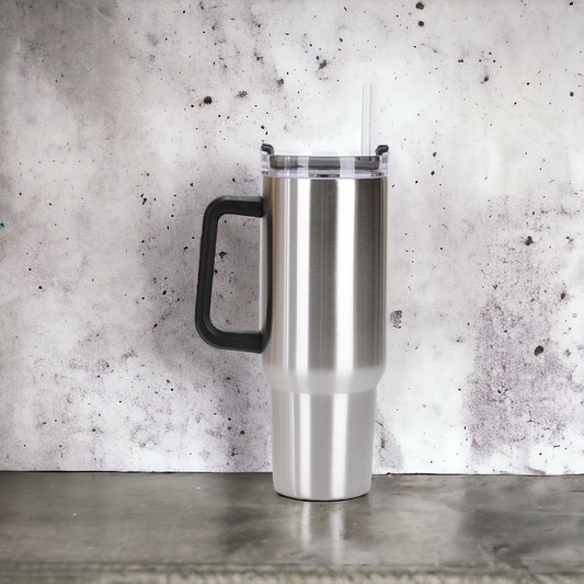40 oz Rusty Stainless Steel Tumbler with Handle